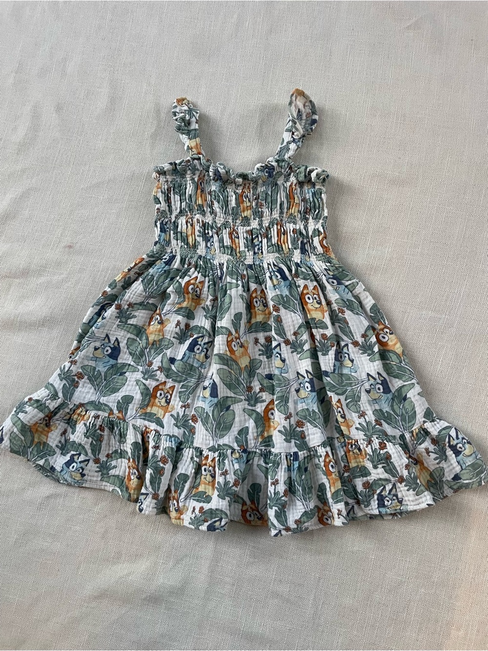 Girls Bluey & Bingo Sundress in Sage Green